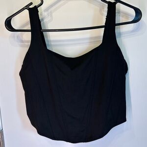 Black Women's Crop Top with Zipper back - Size L